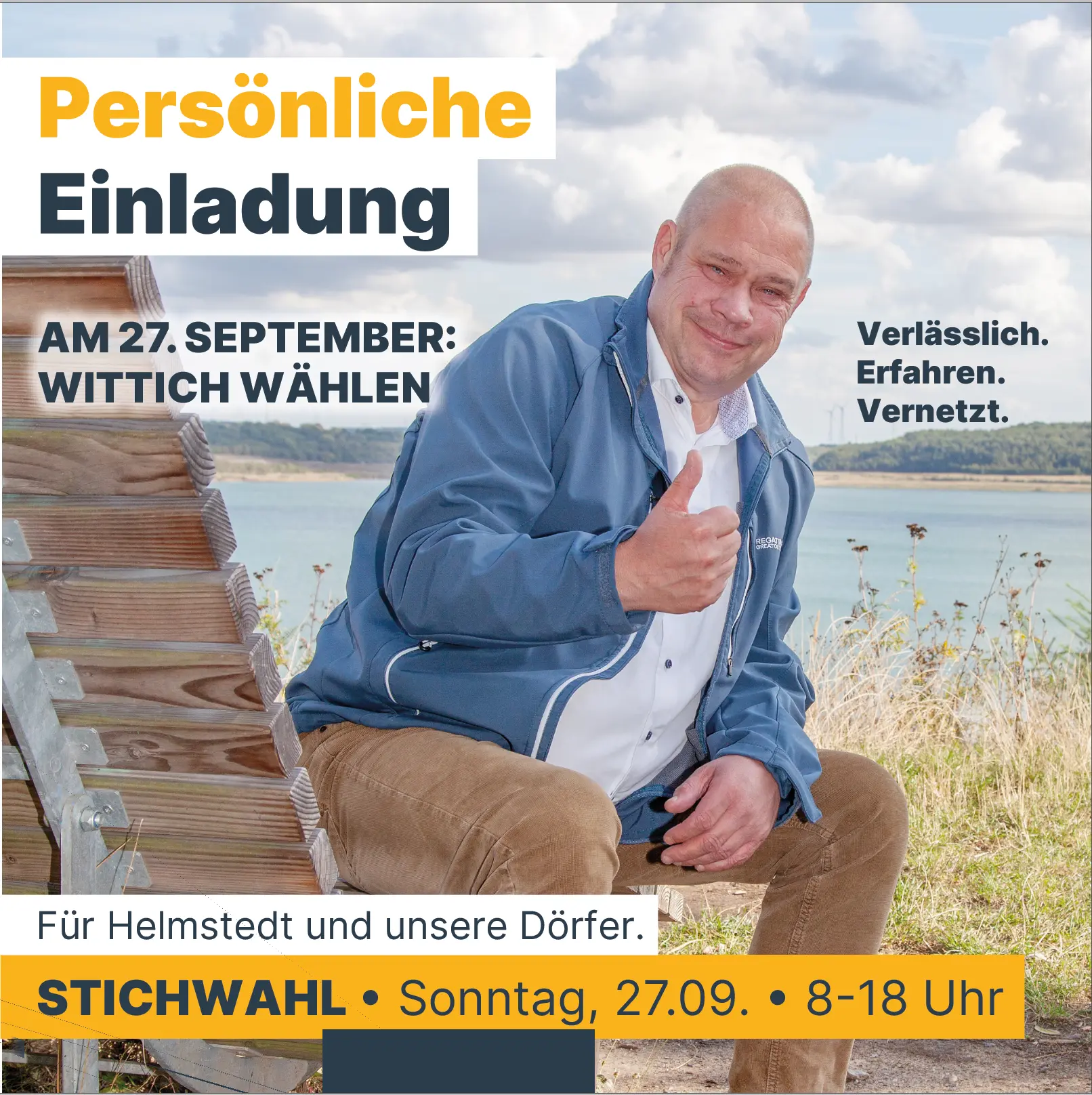 Flyer: Persönliche Einladung – Am 27. September Wittich wählen